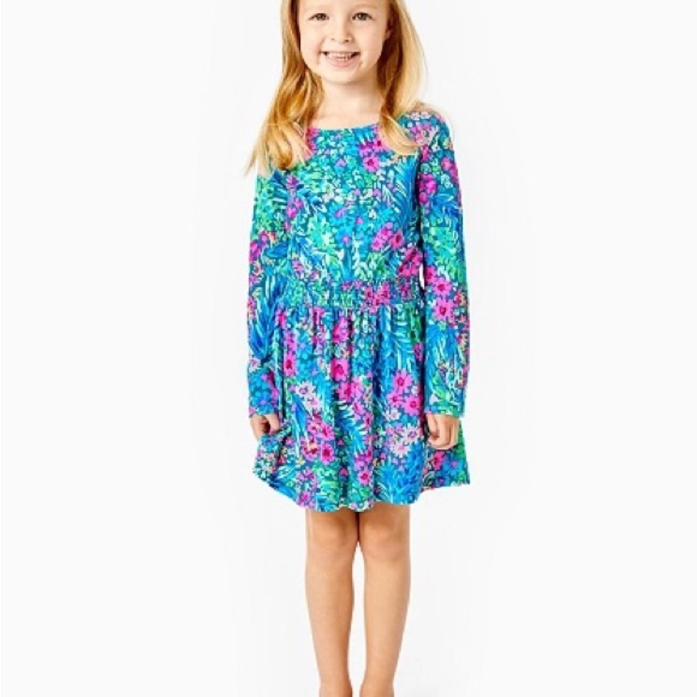 Lilly Pulitzer - L Girls Mylah Dress - Multi Tiny Garden - NWT